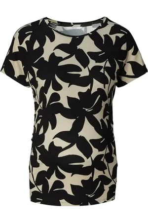 Noppies Maternity Ilya-Maglietta a Maniche Corte all Over Print T-Shirt, Nero-P090, XL Donna
