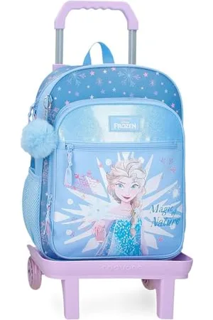 Disney Frozen Magic Ice Zaino per bambini, , realizzato in poliestere, spallacci regolabili per un comodo trasporto, vari scomparti, con portachiavi pompon , , Zaino 38 + carrello