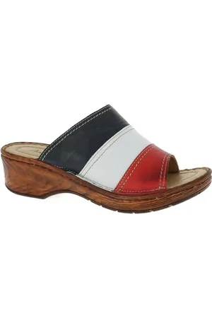 Andrea Conti Ciabatte Donna, Rosso, Bianco, Blu Marino, 37 EU