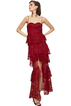Trendyol Spitze Detailliertes Abendkleid & Abschlusskleid Abito da Sera Formale, , 40 da Donna