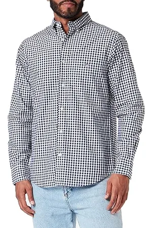 GANT REG POPLIN GINGHAM SHIRT, Camicia elee Uomo, ( BLACK ), L
