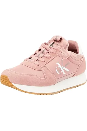 Calvin Klein Jeans Donna Sneakers da Runner Sock Laceup Scarpe Sportive, Multicolore (Ash Rose/Bright White), 39