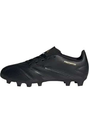 adidas Predator Club J Football Boots Flexible Ground, Scarpe da Calcio, Core Black/Carbon/Gold Metallic, 28.5 EU