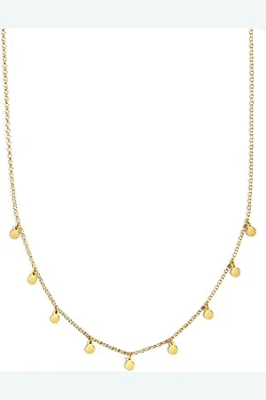 SINGULARU Collana Mini Moons 3mm. Ciondolo in Argento 925. Catena con Mini Medaglie di Taglia Unica. Bagno d