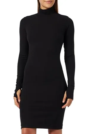 G-Star Donna Slim rib dress mock ls wmn, (dk black D23500-D493-6484), M
