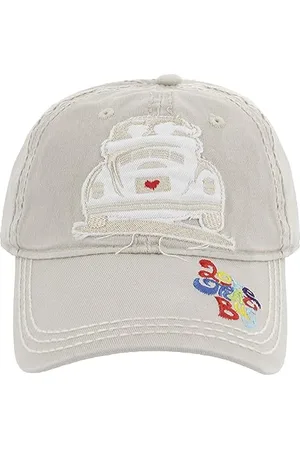 Brisa VW Collection Volkswagen Cappello in Cotone con Visiera e Fibbia in Metallo sul Retro, Baseball, Vintage, Maggiolino (Love That Bug/Beige)