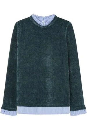 Springfield Two-Material Chenille T-Shirt Maglione, , S Donna