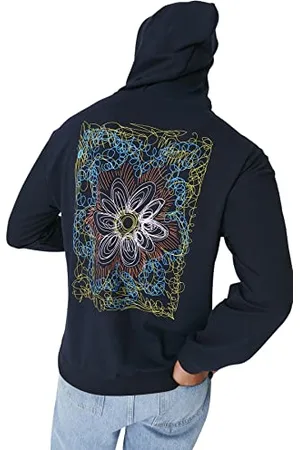 Trendyol Felpa con Cappuccio con Slogan Regolare Maglia di Tuta, , XS Uomo