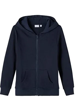 NAME IT Nkmnesweat Card W Hood Unb Noos, Felpa Con Cappuccio Bambini e ragazzi, (Dark Sapphire), 134-140