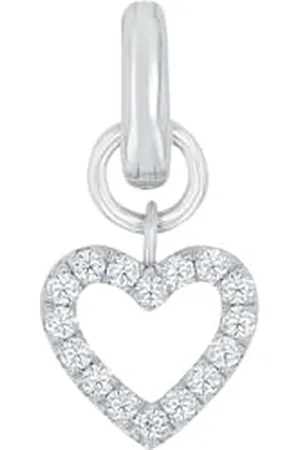 Amor Charm in Argento Sterling 925, con zirconi sintetici, 1,8 cm, bianco, cuore, in confezione regalo, 2038516