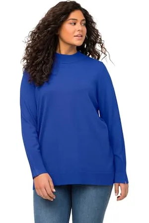 Ulla Popken Pullover, Stehkragen, Langarm, Rippbündchen, , 48-50 Donna