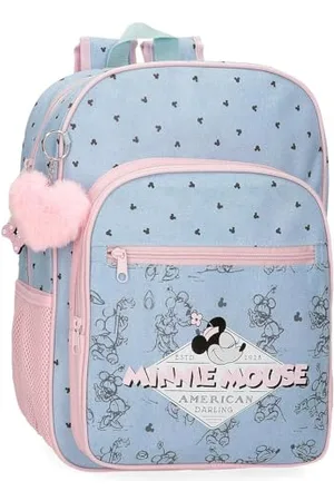 Disney Joumma Bags Minnie American Darling Zaino per bambini, e rosa, realizzato in poliestere, spallacci regolabili per un comodo trasporto, vari scomparti, con portachiavi pompon rosa,