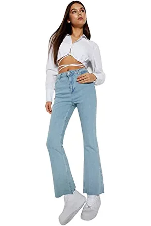 Trendyol Women High Waist Flare Leg Regular Fit Jeans Pantaloni, , 72 Donna