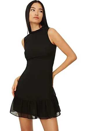 Trendyol Mini A-Line Regular Plus Size Dress Vestito, , 44 Donna
