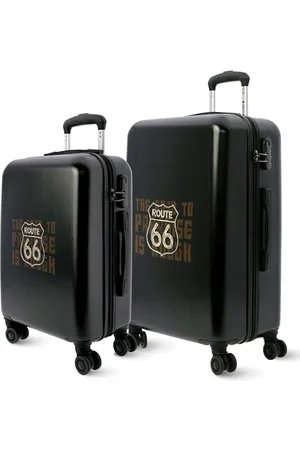 Route 66 – Set Valigie Rigide (Pack 2) Trolley Bagaglio a Mano Piccolo 55x35x20 + Valigia media 66x44x24 - Valigia Bagaglio a Mano Ryanair – trolley Medio - Grande