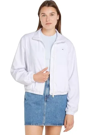 Tommy Hilfiger Giacca Donna Windbreaker Giacca da Mezza Stagione, (White), XS