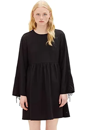 TOM TAILOR Mini Abito da Donna in Denim con Allacciatura, , S