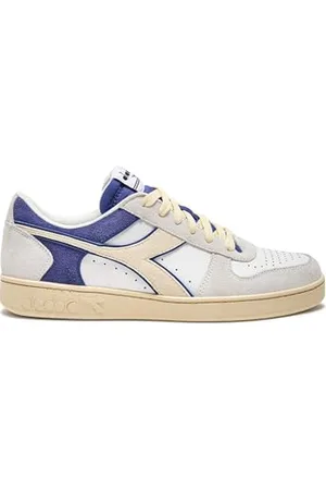 Diadora Magic Basket Low Suede Leather, Scarpe da Ginnastica Unisex-Adulto, White/Blue Eyes, 41 EU