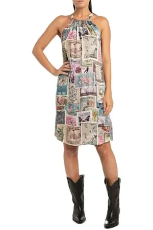 Replay Abito da donna in viscosa, multicolore (Multicolor 010), L