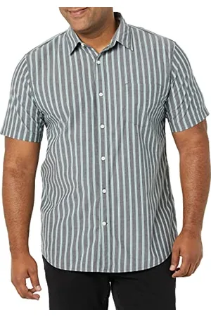 Amazon Camicia in Popeline a Maniche Corte Slim Uomo, , S