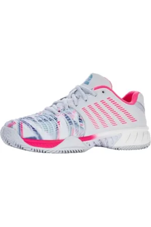 K-Swiss Performance Express Light 3 Padel, Scarpe da Tennis Donna, Arctic Ice/White/Neon Pink, 43 EU