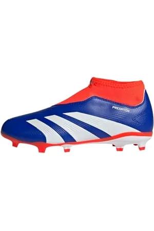adidas Predator League Laceless Football Boots Firm Ground, Scarpe da Calcio, Lucid Blue/Cloud White/Solar Red, 28 EU