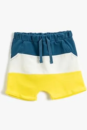 Koton Color Contrast Drawstring Shorts Pocket Detail Pantaloncini, (01m), 6-9 Mesi Baby Boys
