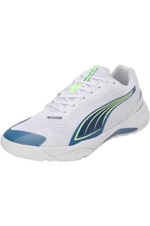 PUMA Solarstrike III, Indoor Court Shoe Unisex-Adulto, White-Blue Horizon, 36 EU