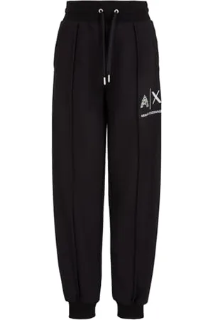 Armani Exchange Route 66, Shiny Logo Pantaloni Felpati, , XL Donna
