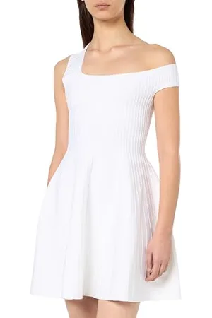 Pinko BLETILLA Abito Bands And Tubes Vestito da Cocktail, Z04_Bianco Brill, S Donna