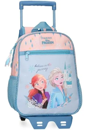 Disney Joumma Bags, Frozen Believe in the journey, zaino per bambini, zaino da scuola, realizzato in poliestere, spalline larghe e regolabili, varie tasche e scomparti., , Zaino 28 + carrello