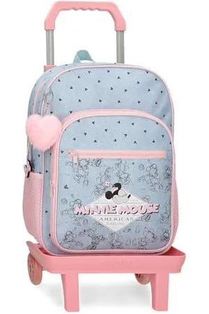 Disney Joumma Bags Minnie American Darling Zaino per bambini, e rosa, realizzato in poliestere, spallacci regolabili per un comodo trasporto, vari scomparti, con portachiavi pompon rosa,