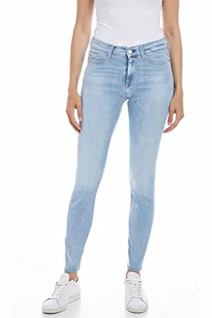 Replay Jeans Donna Luzien Skinny Fit Super Elasticizzati, Blu , W27 x L30