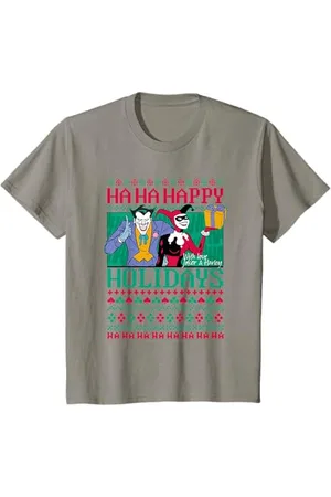 DC Comics Originals Bambino Batman Joker Happy Holidays Camiseta Maglietta