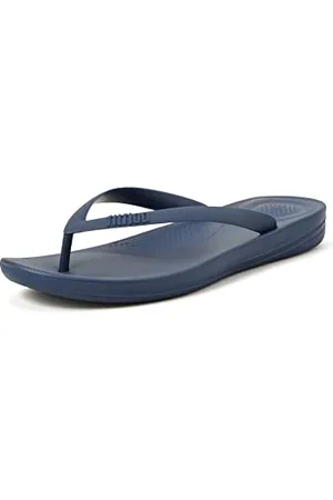 FitFlop Iqushion Ergonomic Flip-Flops, Scarpe da Spiaggia e Piscina Uomo, Blu (Midnight Navy 399), 46 EU