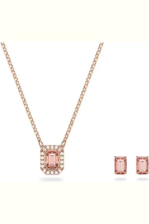 Swarovski Set Millenia, Zirconi con taglio ottagonale, Rosa, Placcato color oro Rosa