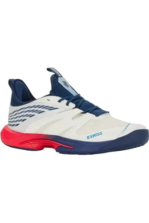 K-Swiss Scarpe da tennis Speed Trac da uomo, Blanc De Blanc/Blu Opale/Lecca-lecca, 43 EU