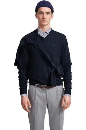 Bugatti 7300-95510 Maglione Scollo a V, Marine-390, XL Uomo