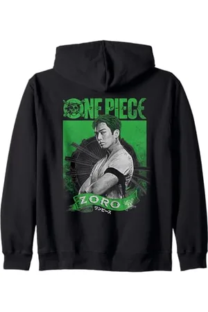 Onepiece Zoro Etched Portrait Felpa con Cappuccio