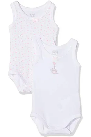 chicco Set 2 Body Senza Maniche, (Bianco e 031), 50 (Taglia Produttore:050) (Pacco da 2) Bimba