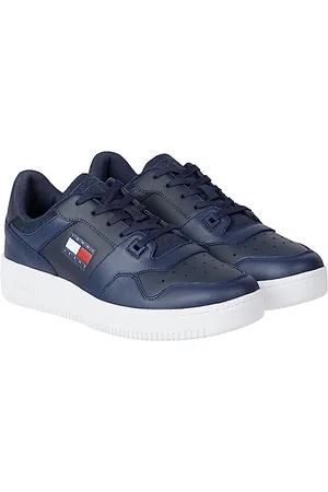 Tommy Hilfiger Sneakers con Suola Preformata Uomo Retro Basket Scarpe, Blu (Twilight Navy), 40 EU