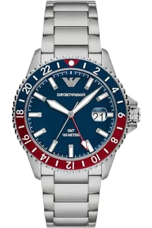 Emporio Armani Orologio a doppio fuso orario GMT da uomo in acciaio, AR11590