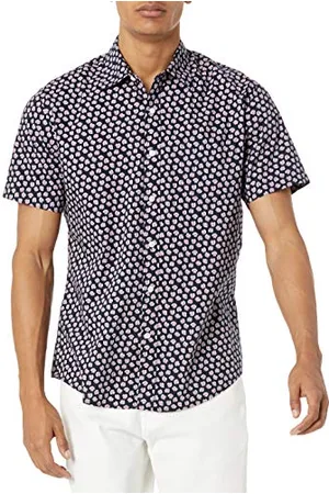 Amazon Camicia con Stampa a Maniche Corte vestibilità Regolare Uomo, , XL