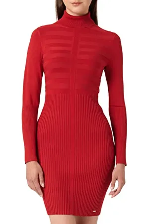 Morgan Robe Tricot col roulé RMENTO Casual Dress, (Tango Red Tango Red), Small (Taglia Produttore: TS) Women