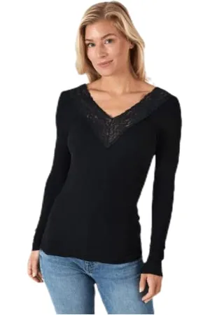 Pieces® PCSIRI LS Top Noos Maglia a Maniche Lunghe, Black, XL Donna