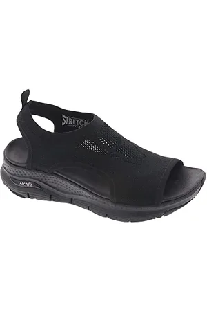 Skechers Arch Fit City Catch Donna Sandali, Black Knit, 36 EU