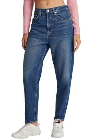 Tommy Hilfiger Donna Jeans Mom Fit Tapered Fit, Blu ( Dark), 28W/34L