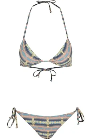 Urban classics Bikini per Donna, Costume da Bagno Regolabile, Stile Hippie Retró, Reggiseno a Triangoli e Slip a Vita Bassa con Lacci - Taglie XS - XXL