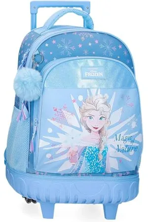 Disney Frozen Magic Ice Zaino per bambini, , realizzato in poliestere, spallacci regolabili per un comodo trasporto, vari scomparti, con portachiavi pompon , , Zaino ruote