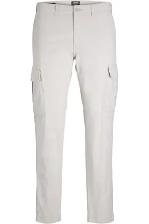 JACK & JONES Jpstace Jjayden Linen Cargo Bex Pantaloni, White Pepper, 31 W/32 L Uomo